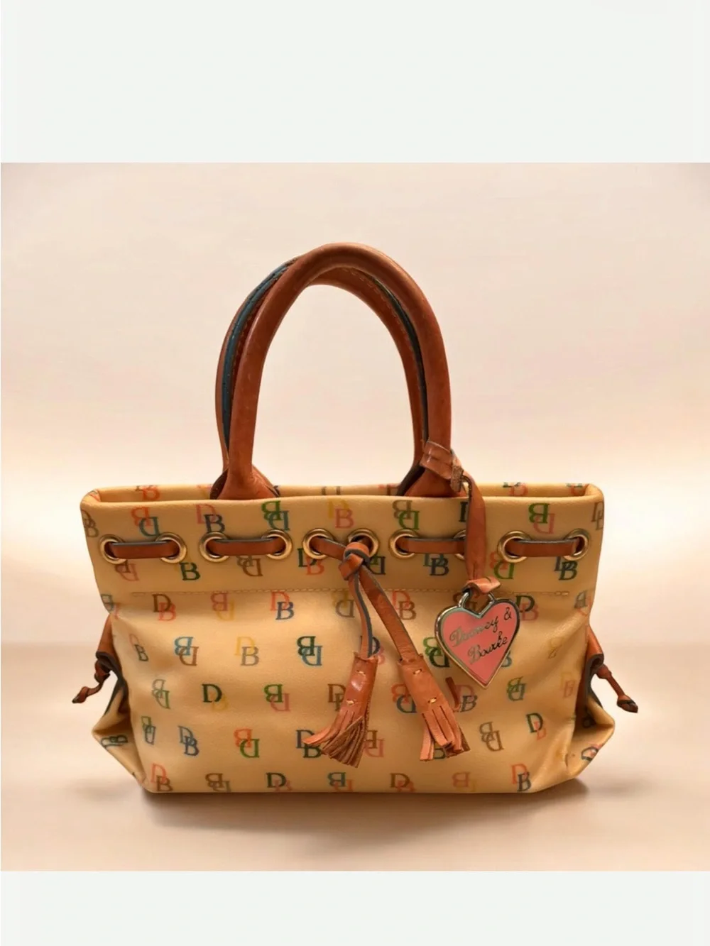 Vintage Dooney & Bourke Multicolor DB Logo Satchel, Hobo and Wristlet Set